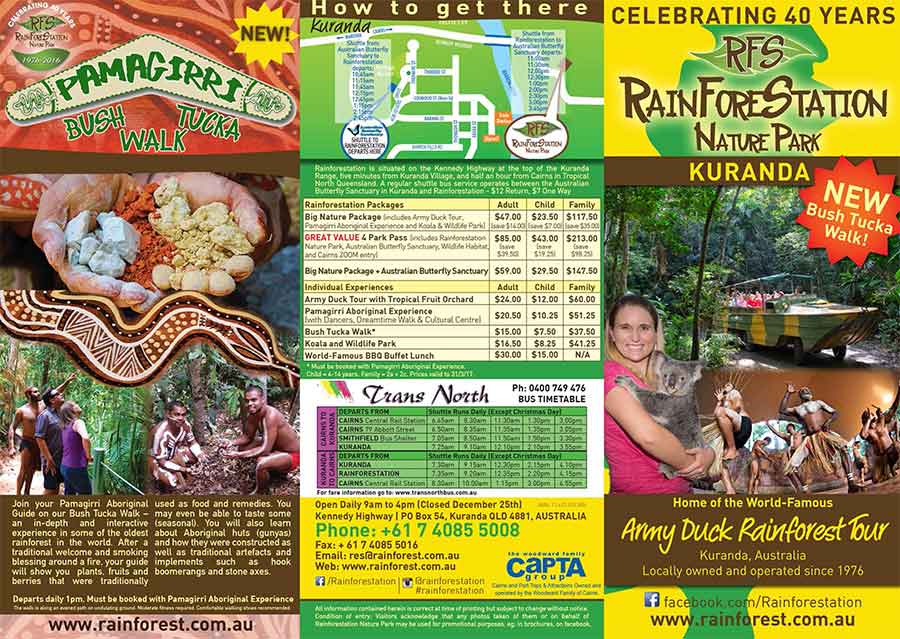 rainforestation kuranda brochure prices army duck nature park
